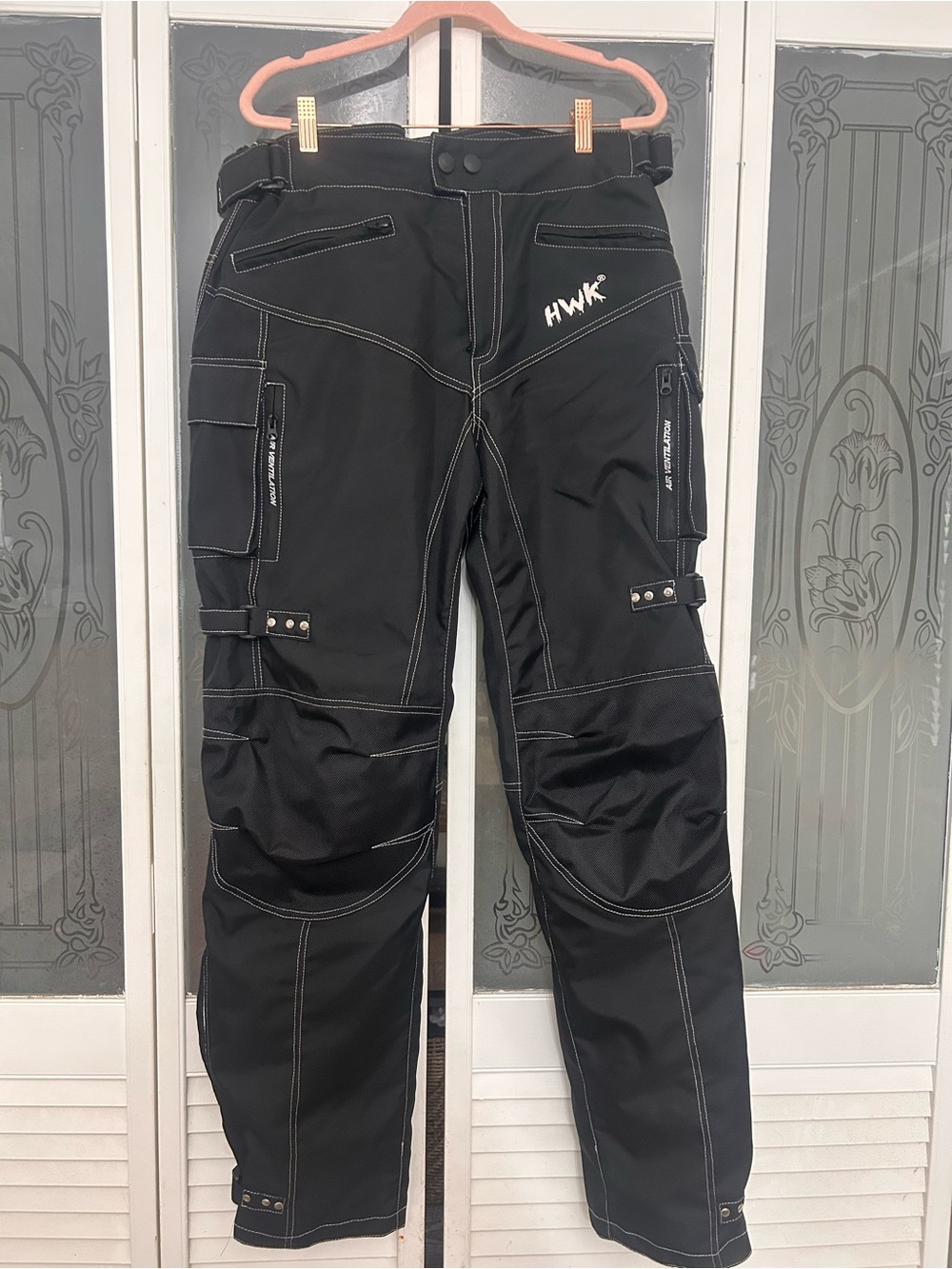 NWOT HWK BLACK MOTORCYCLE/ MOTORSPORTS  PANTS XL INSEAM 34 MENS